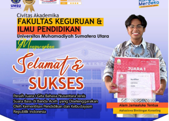Alam Jamaaluka Tentua Mahasiswa Program Studi Bimbingan Konseling Peraih Juara I Gita Suara Bahasa Nusantara Jenis Suara Bass di Banda Aceh yang Diselenggarakan oleh Kementrian Pendidikan dan Kebudayaan Republik Indonesia