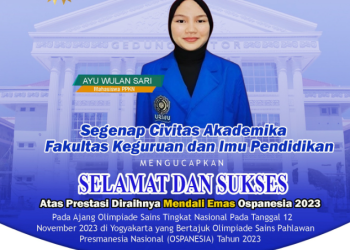 Ayu Wulan Sari Mahasiswa Program Studi Pendidikan Pancasila dan Kewarganegaraan Atas Prestasi Diraihnya Mendali Emas Pada Ajang Olimpiade Sains Pahlawan Presmanesia Nasional (OSPANESIA) Tahun 2023 di Yogyakarta